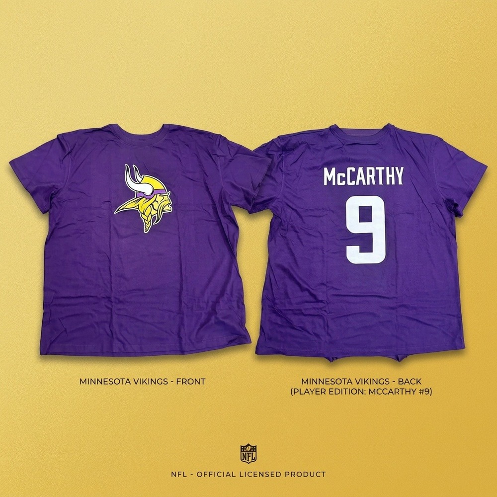NWT Fanatics JJ McCarthy Minnesota Vikings T-Shirt Mens 3XL Purple NFL #9